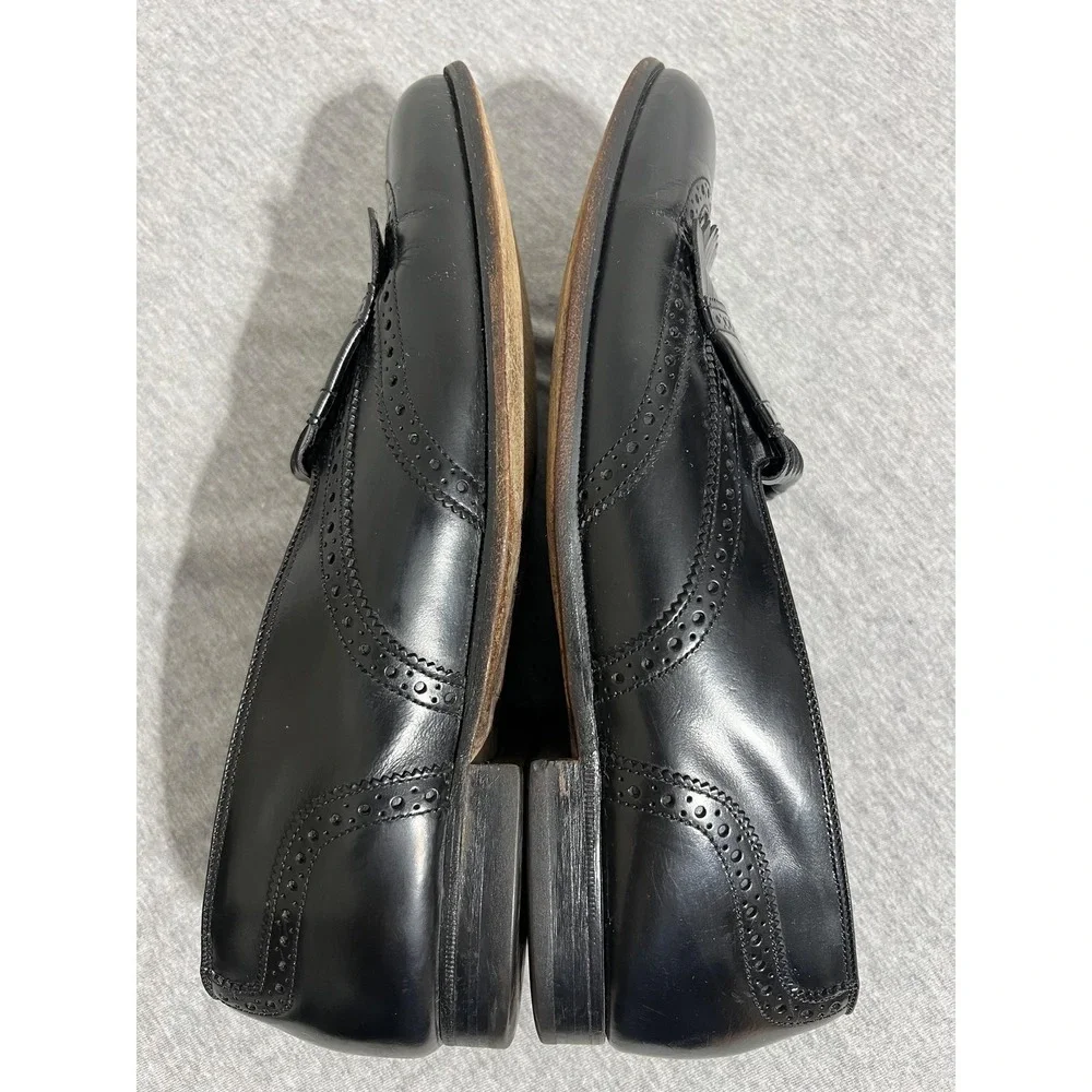 Bostonian Shoes Mens Size 11 Black Kiltie Fringe Loafers Brogue Made USA